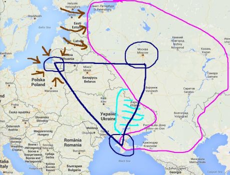 Jasný trojůhelník, kterýchrání sever, západ a jih od přepadení USA (NATO)